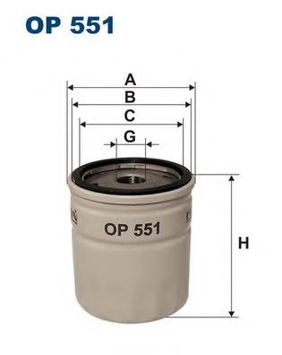Фильтр масляный OP551 "Filtron" PH2872 650400 93156299 12597637 1536304