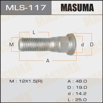 Шпилька колесная TOYOTA "MASUMA" MLS-117 (12*1,5 L=50 D=14) 90942-02052