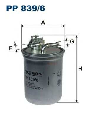 Фильтр топливный PP839/6 "Filtron" WK853/11 7M0127401A