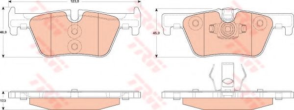 Колодки тормозные GDB1919 "TRW" P06071 0986495289 2530701 LP2286