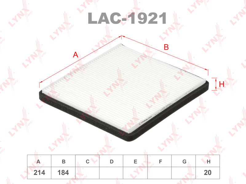 ФИЛЬТР салона LAC-1921 "LYNX" K1274 CU20010 64319237158
