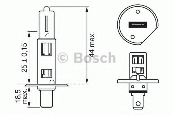 Лампа галогеновая "BOSCH" H1 12V 55W (1987302011)