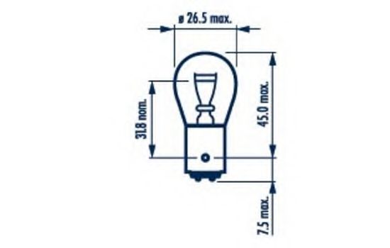 Лампа накаливания "LYNXauto" L14021 P21/4W 12V (смещ) 7225 17881