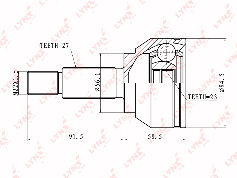 CO-3005 Шрус "LYNXauto" 75235S FO-003 2110-GE