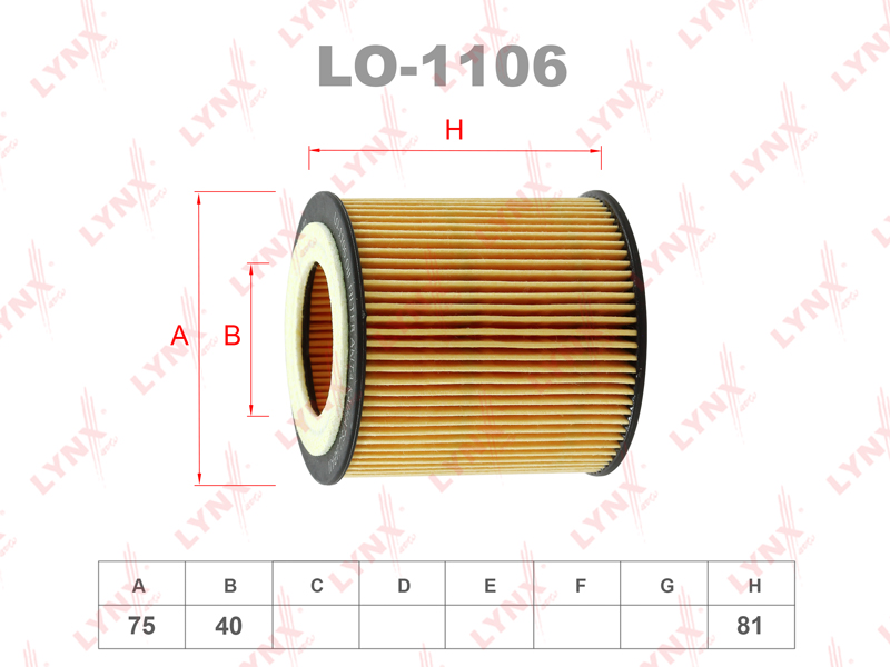 Фильтр масляный LO-1106 "LYNX" OE649/9 LO1106 HU816X  11427566327