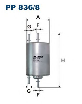 Фильтр топливный PP836/8 "Filtron" KL592 WK720/6 8E0201511L  8E0201511J