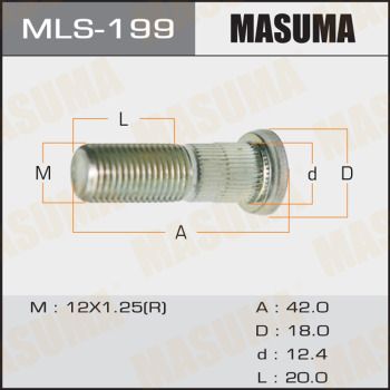 Шпилька колесная Suzuki "MASUMA" MLS-199 (12*1,25 12.4*L=42)  09119-12012 09119-12008 0784-001