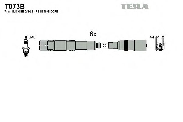 T073B Провода высоковольтные "Tesla" ZE765 0504 078905535A