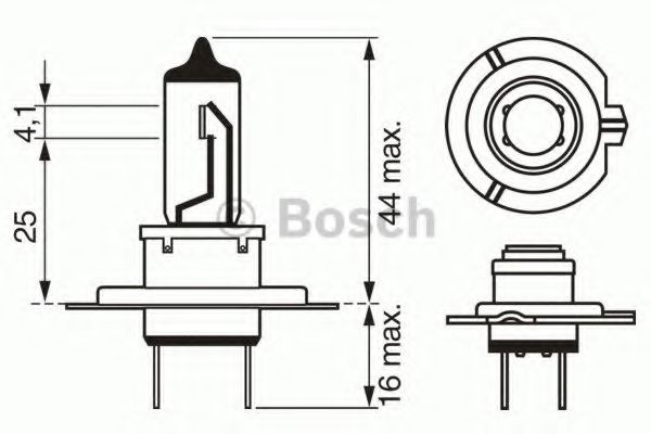 Лампа галогеновая "BOSCH" H7 12V 55W (1987302071)