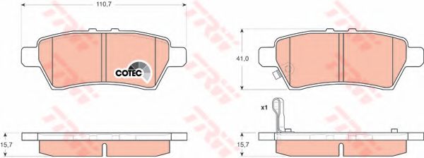 Колодки тормозные GDB3405 "TRW' D1272M 2424001 D4060-EB300